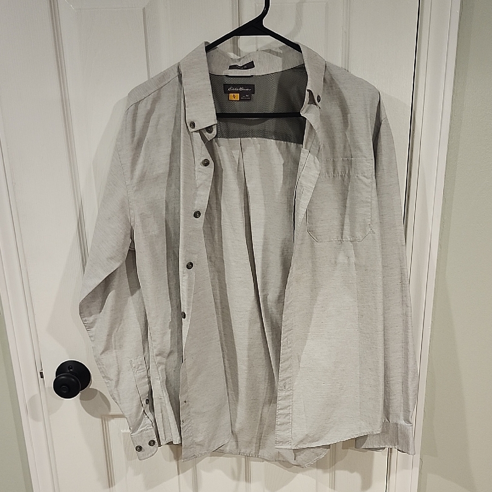 Eddie Bauer Men's Light Gray Shirt Jacket